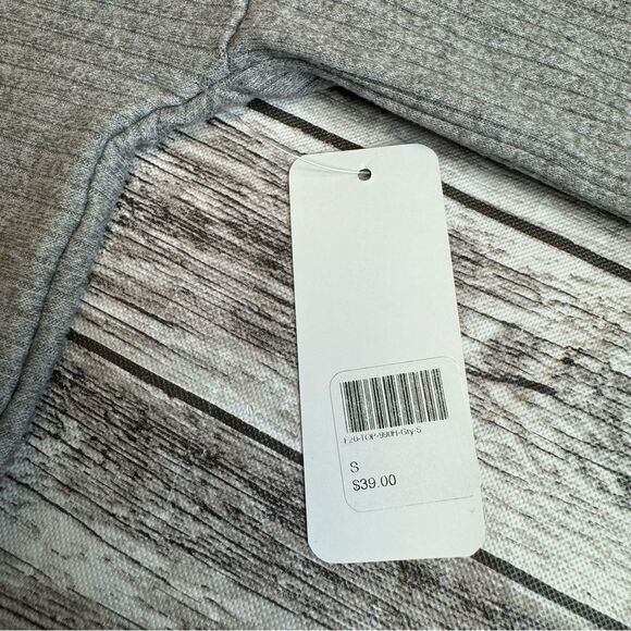 Final Touch Women's Horizontal Ribbed Bubble Sleeve Blouse S SM Small Grey Gray - Picture 11 of 16